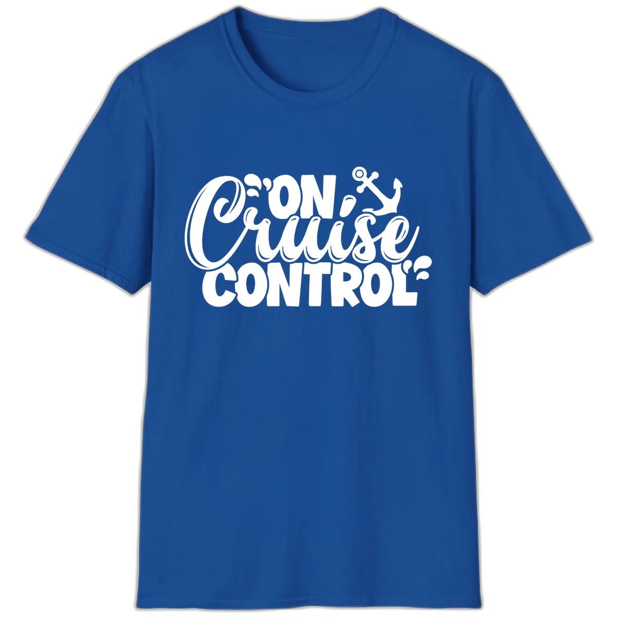 On Cruise Control Funny Vacation Design T-Shirt in Royal