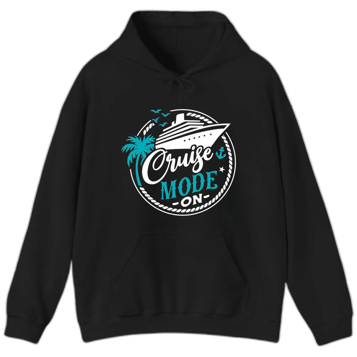 Cruise Mode On Graphic Design Hoodie in Black