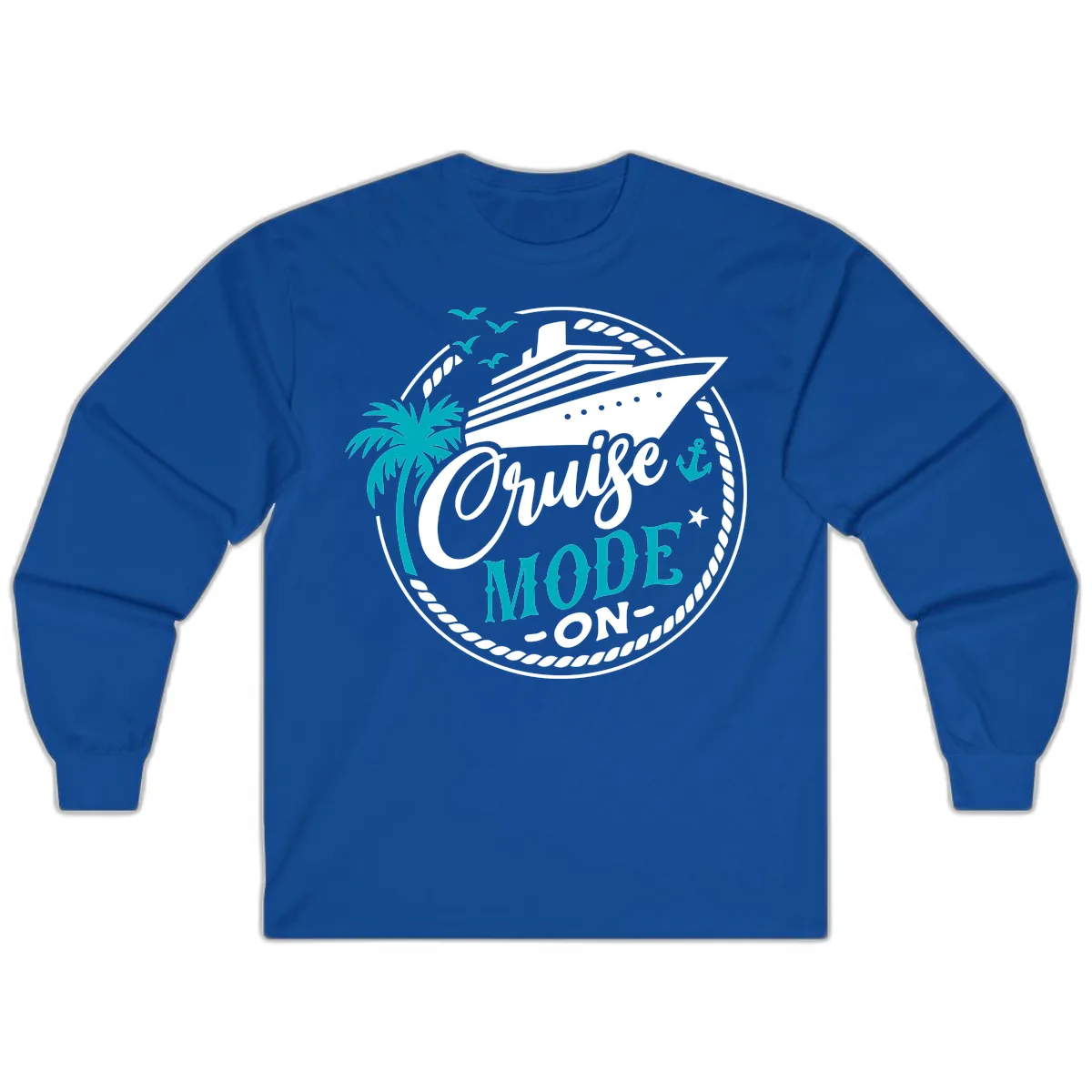Cruise Mode On Graphic Design Long Sleeve in Royal