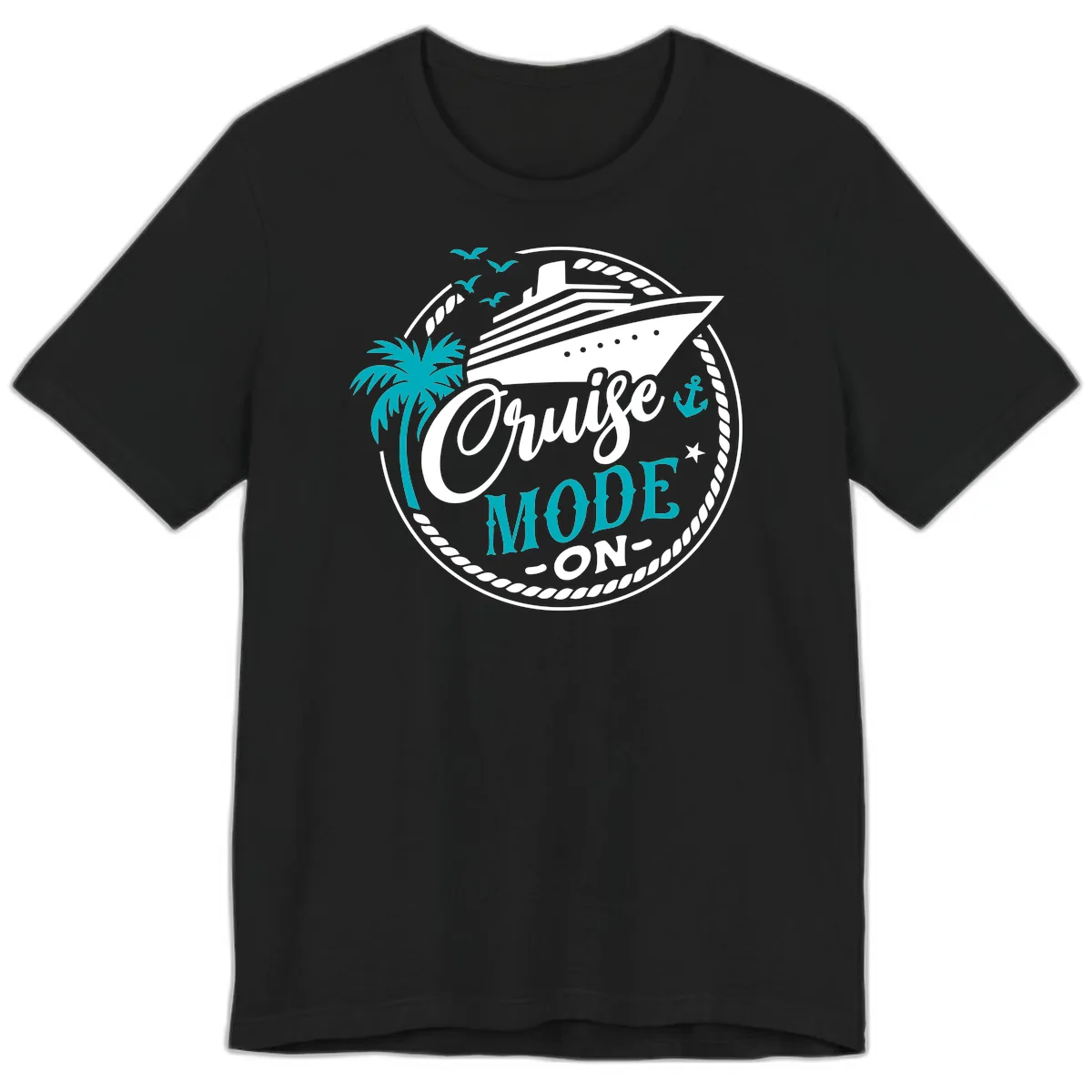 Cruise Mode On Graphic Design Premium T-Shirt in Black