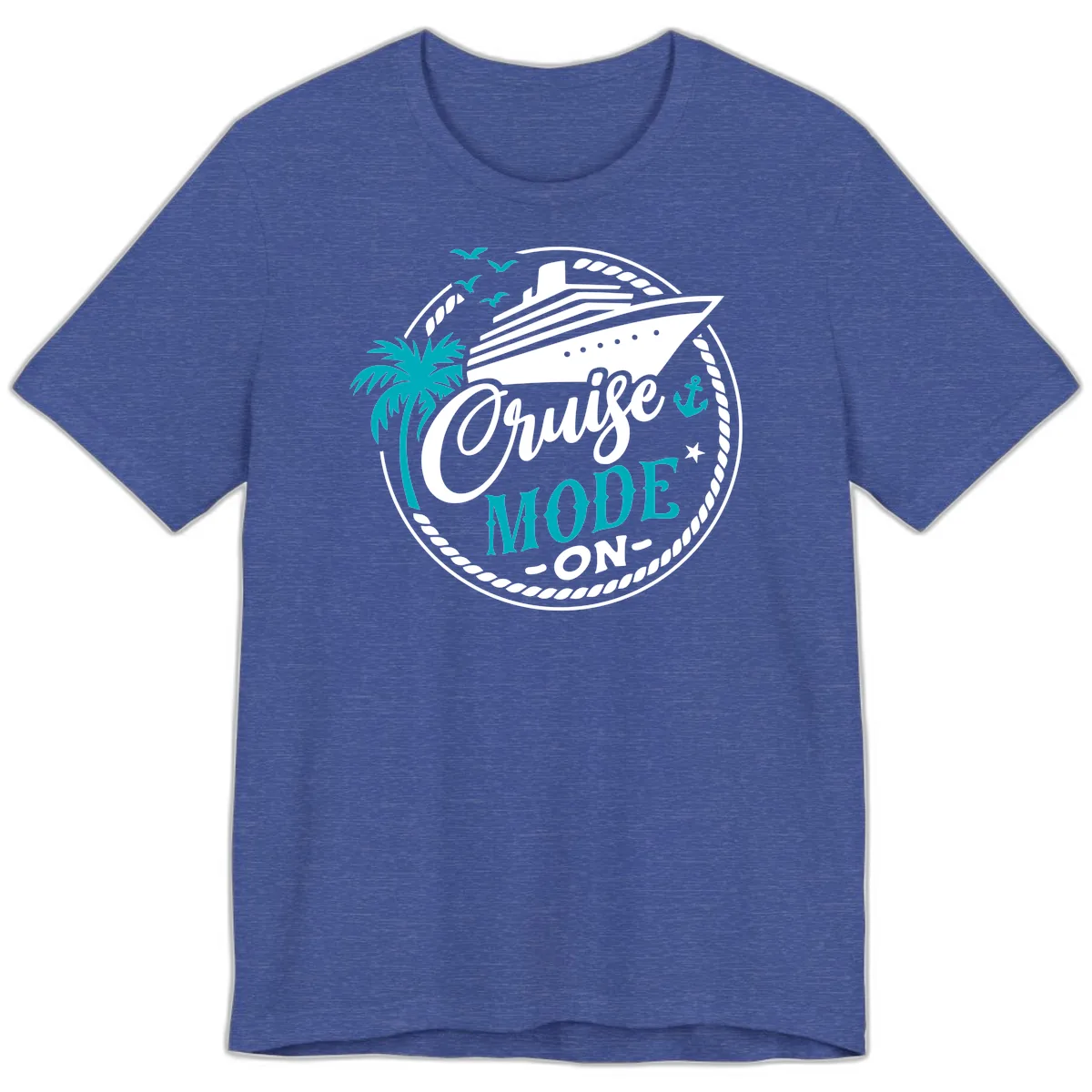 Cruise Mode On Graphic Design Premium T-Shirt in Heather True Royal