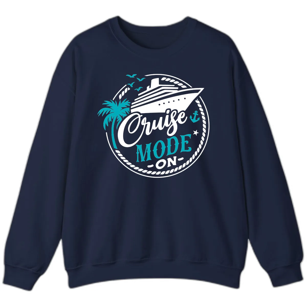 Cruise Mode On Graphic Design Sweatshirt in Navy