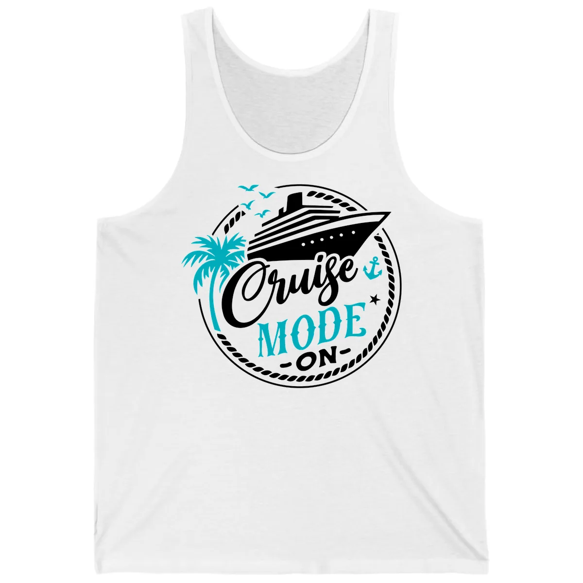 Cruise Mode On Graphic Design Tank in White