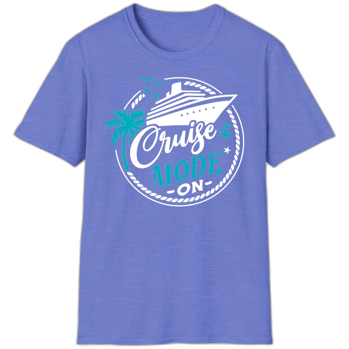 Cruise Mode On Graphic Design T-Shirt in Heather Royal