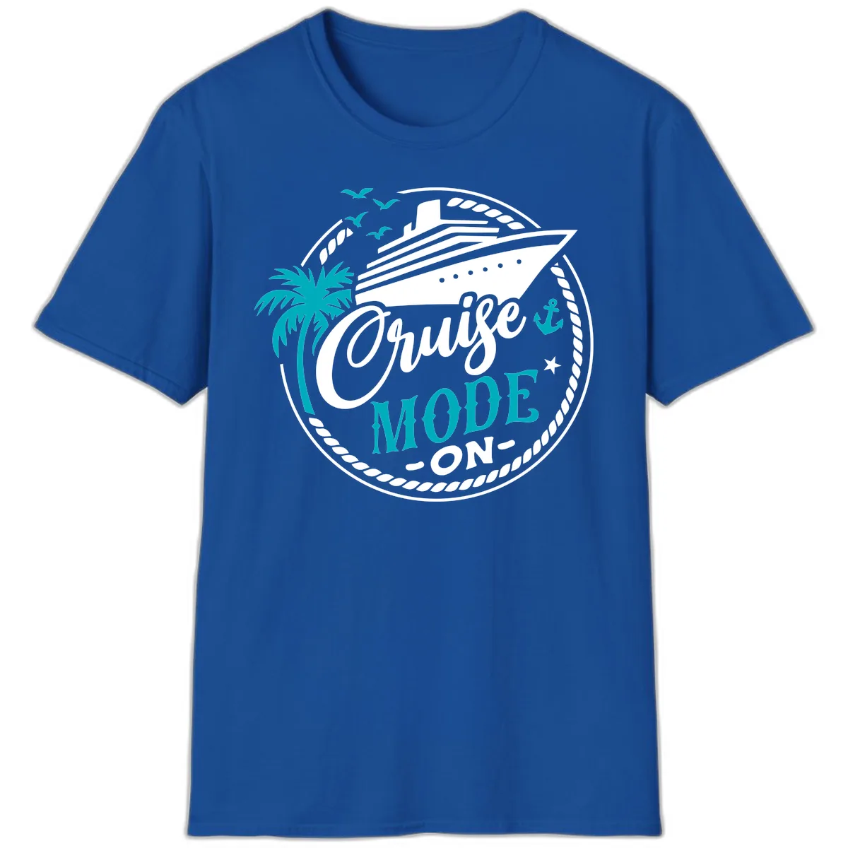 Cruise Mode On Graphic Design T-Shirt in Royal