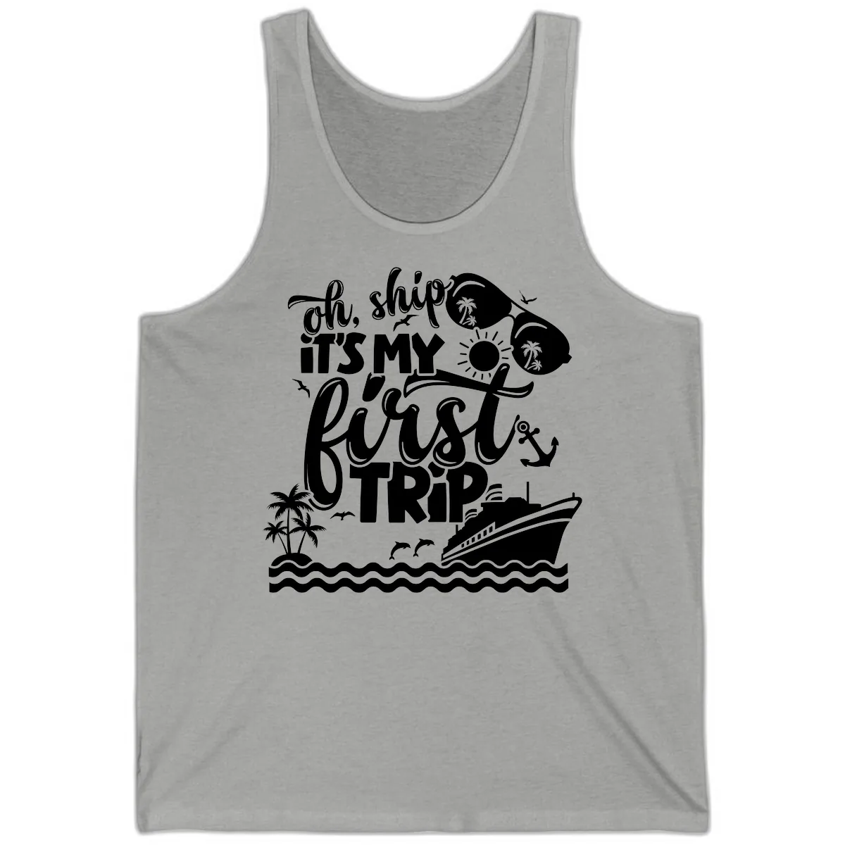 Oh Ship It's My First Trip Tank in Athletic Heather