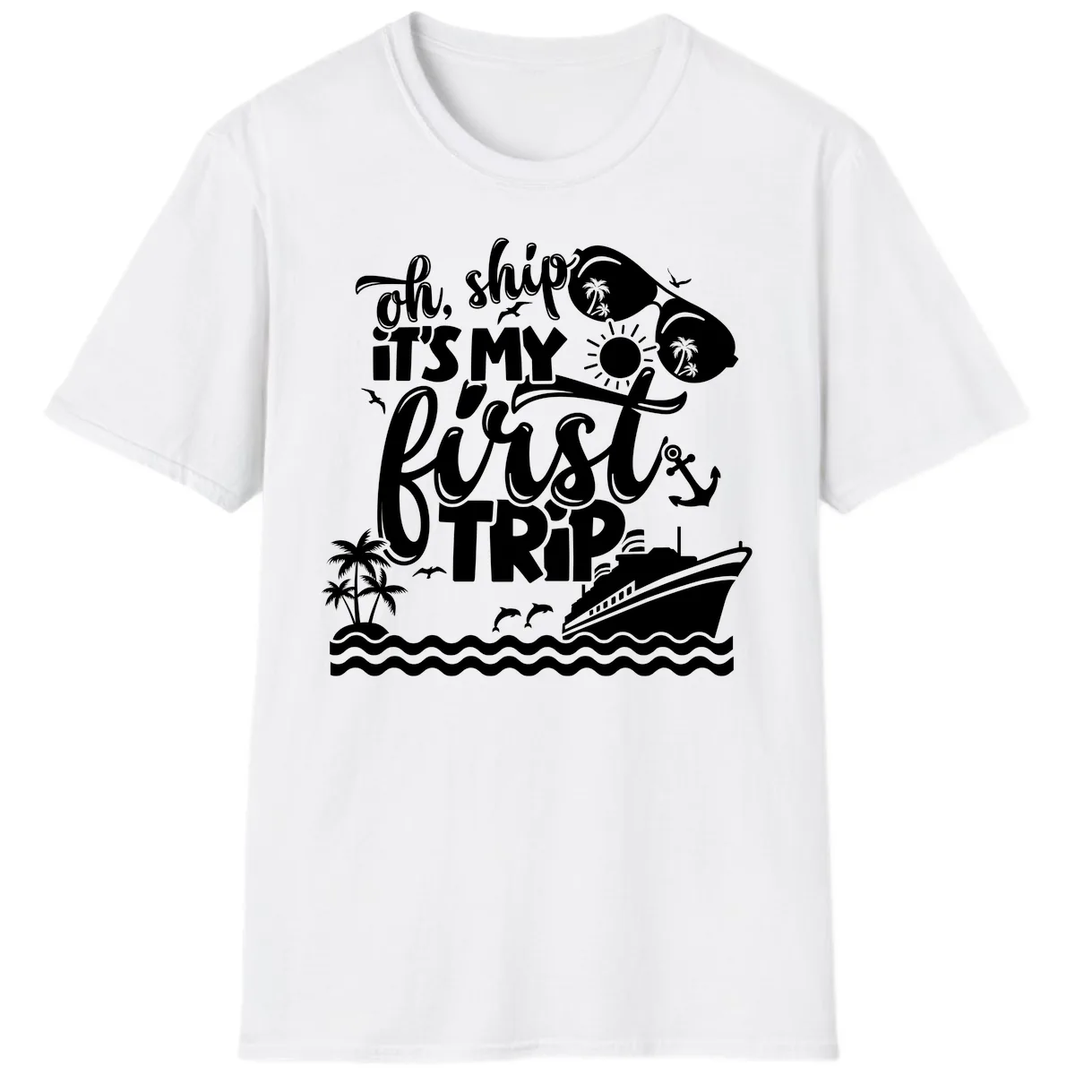 Oh Ship It's My First Trip T-Shirt in White