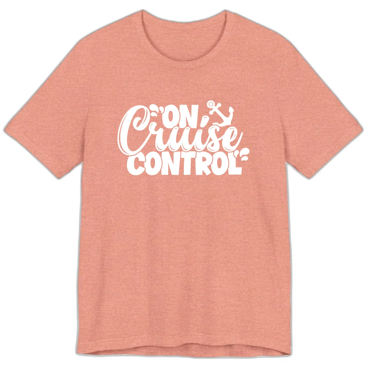 On Cruise Control Funny Cruise Design Premium T-Shirt in Heather Sunset