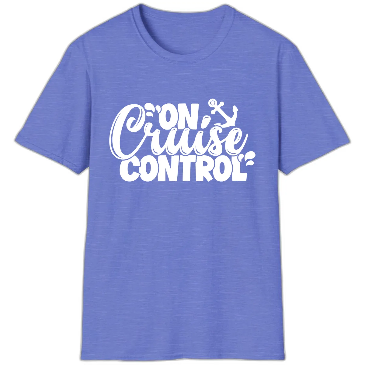 On Cruise Control Funny Cruise Design T-Shirt in Heather Royal