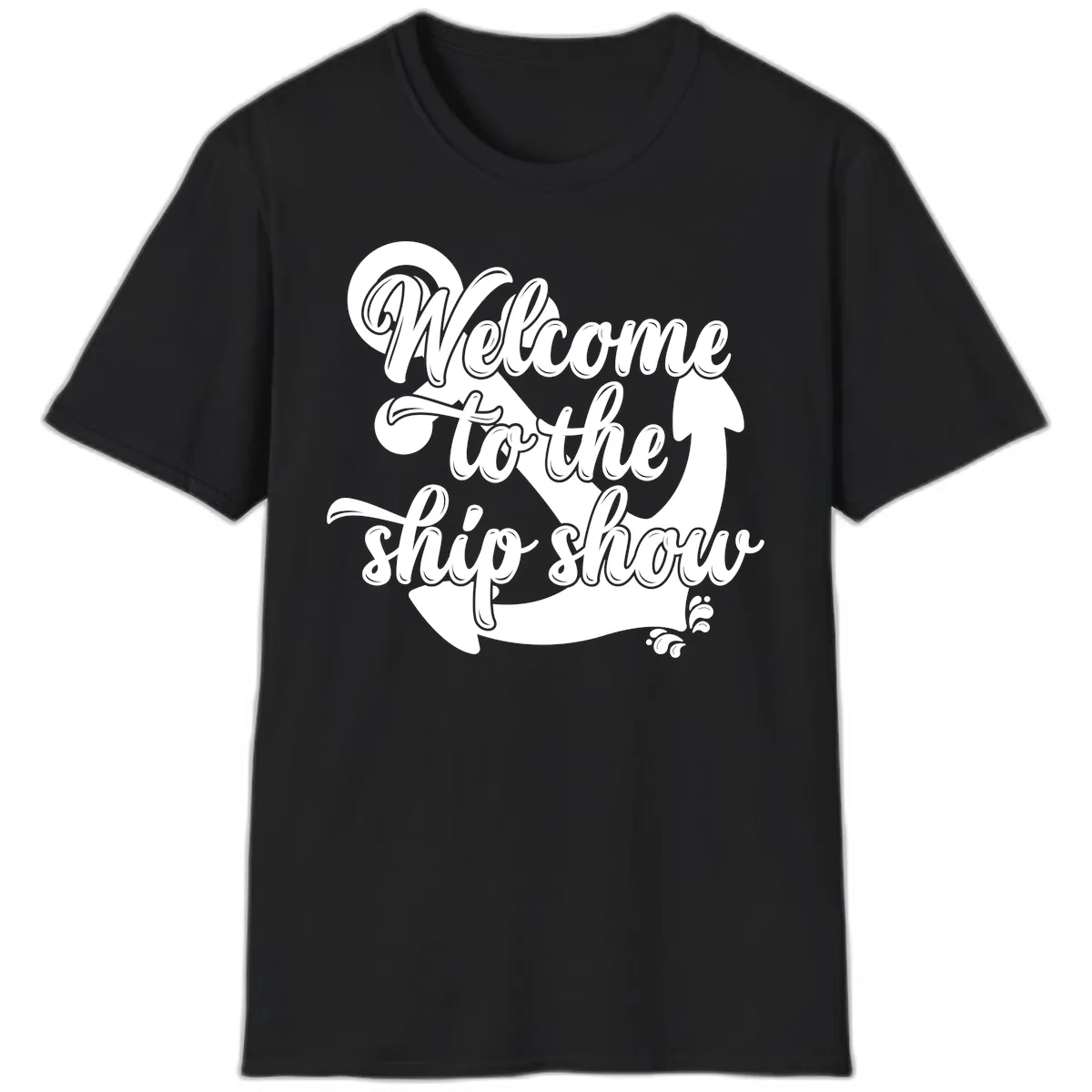 Welcome To The Ship Show Anchor T-Shirt in Black