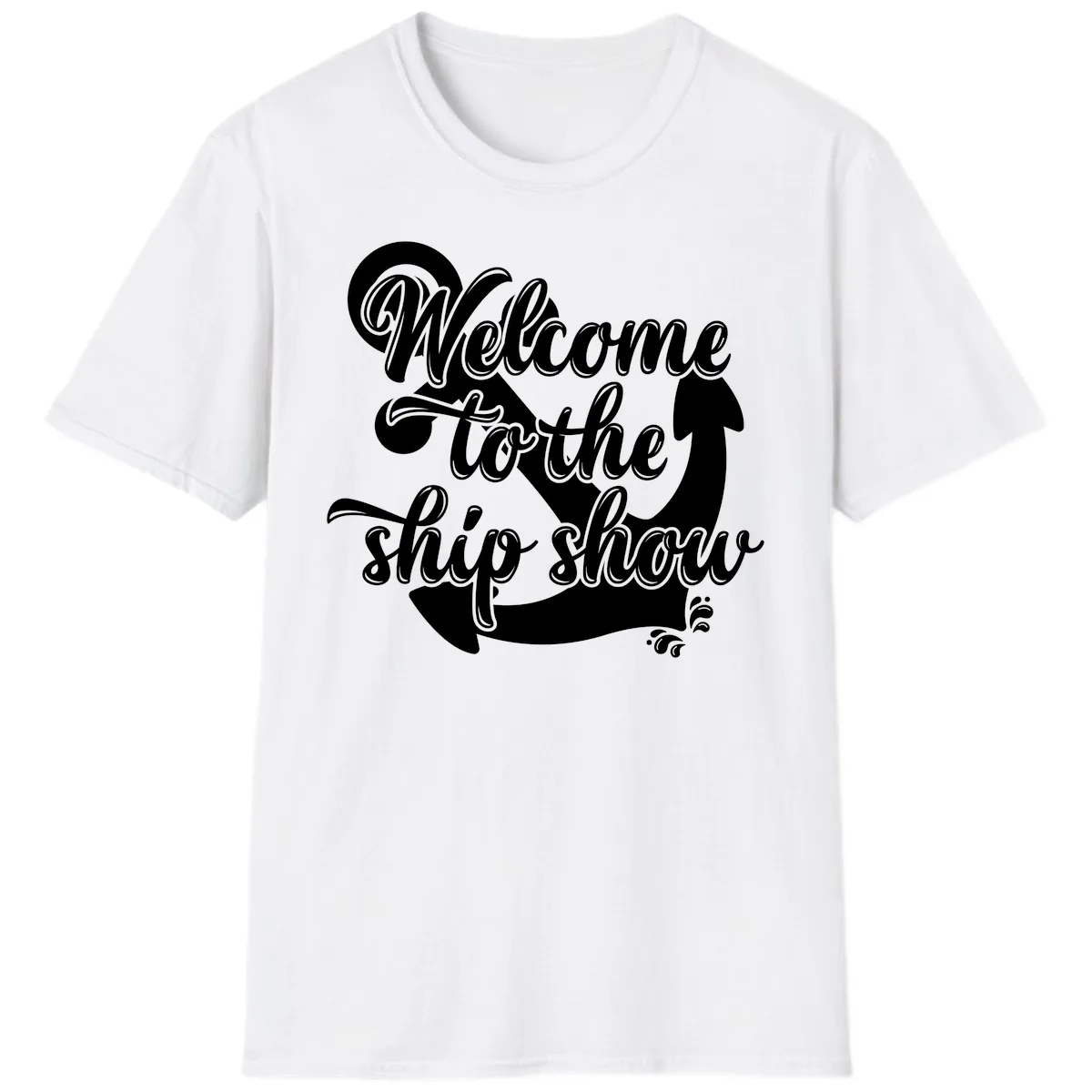 Welcome To The Ship Show Anchor T-Shirt in White