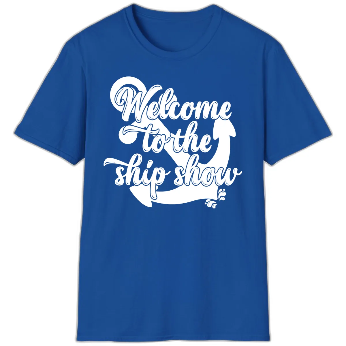 Welcome To The Ship Show Anchor T-Shirt in Royal
