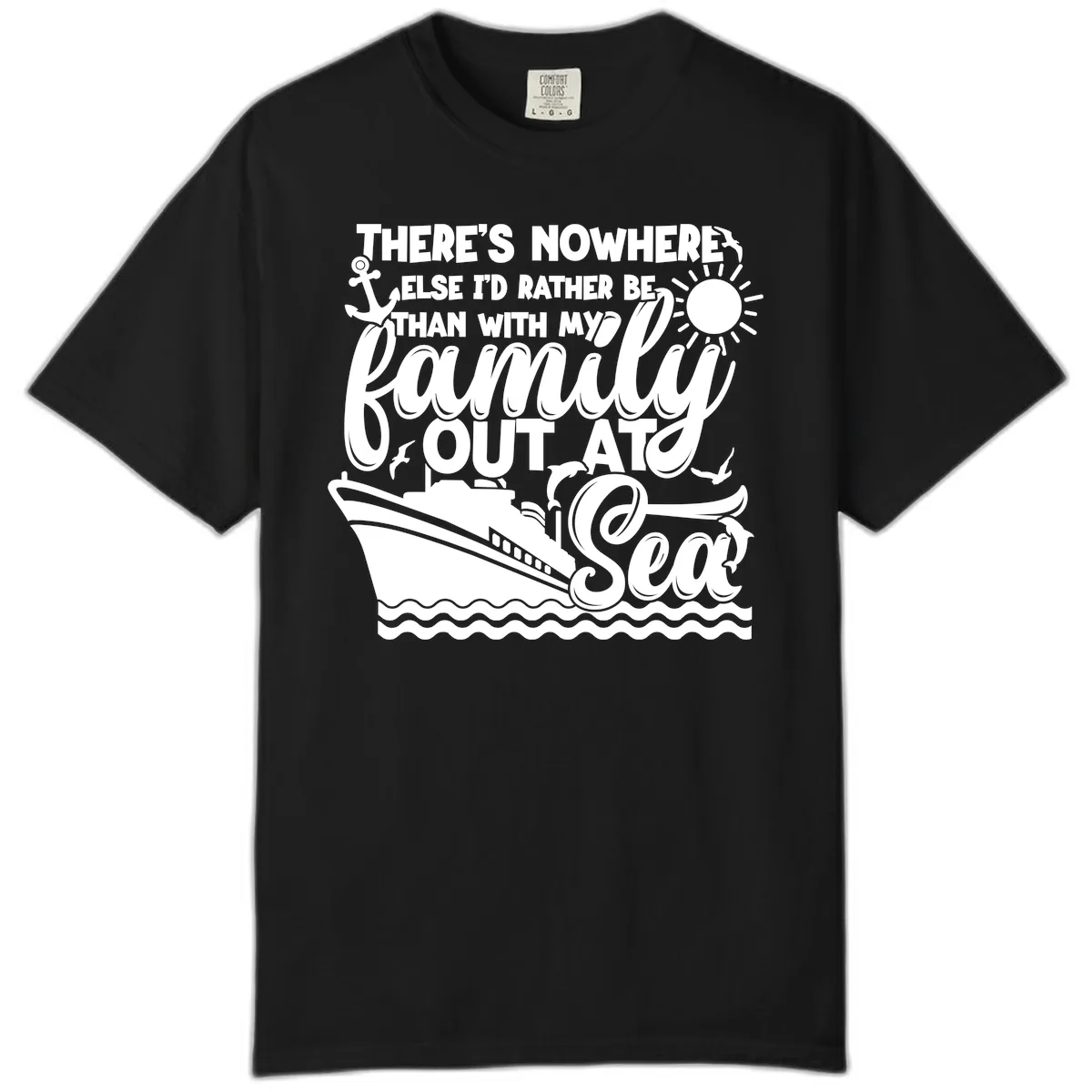 Family Cruise Out At Sea Design Comfort Color in Black
