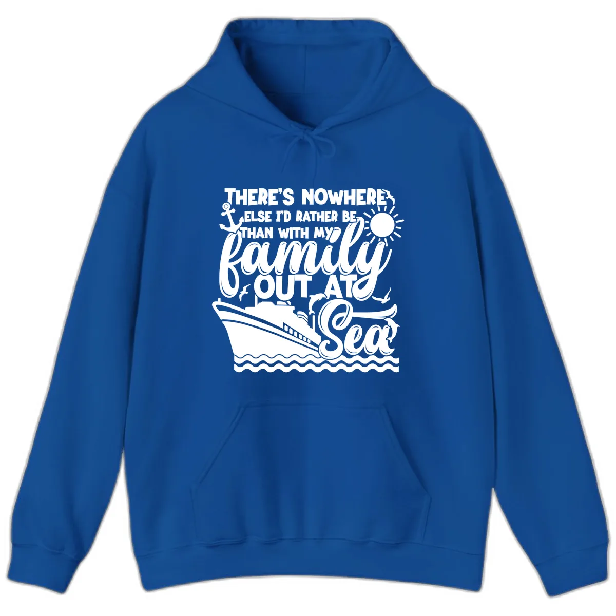 Family Cruise Out At Sea Design Hoodie in Royal