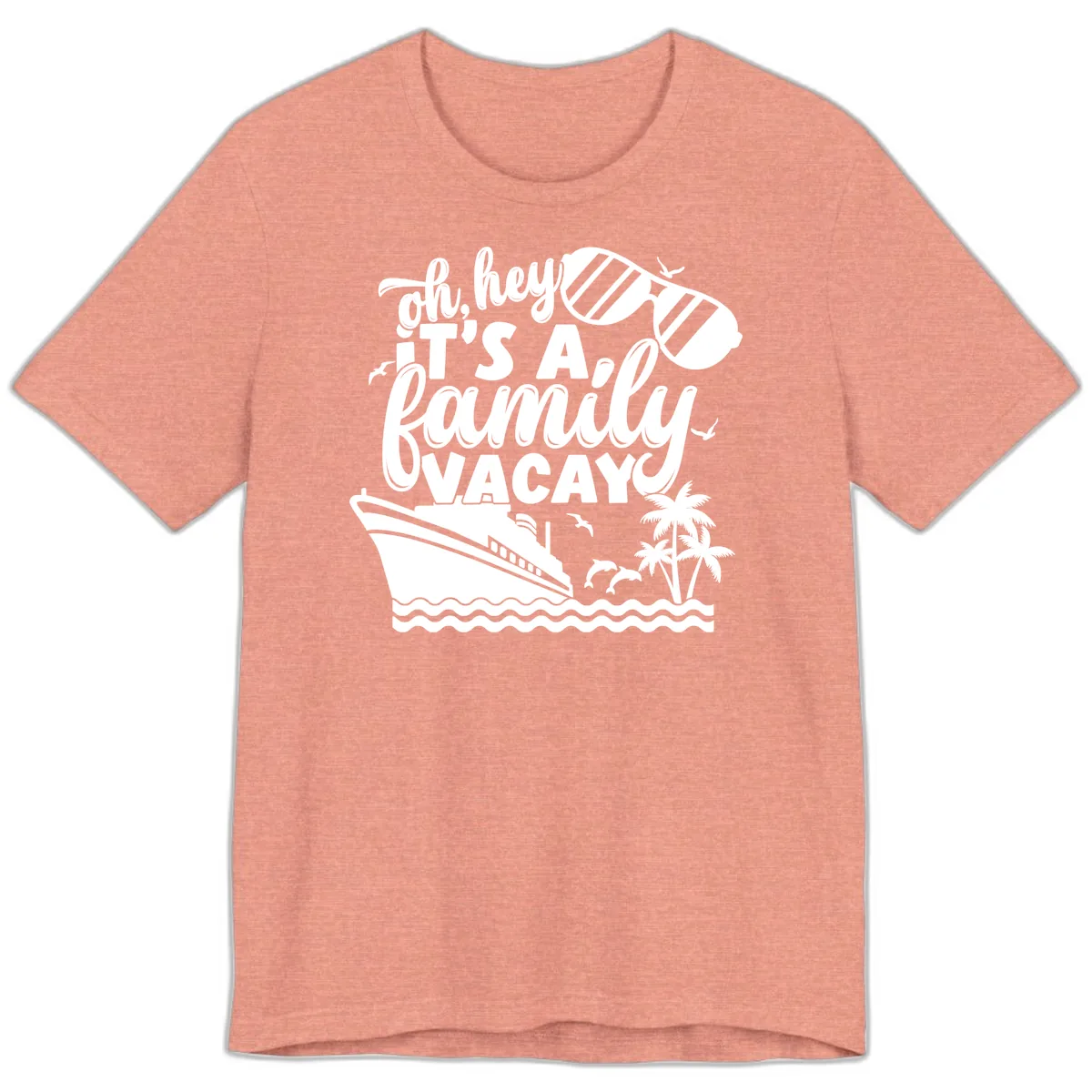 Oh Hey It's A Family Vacay Premium T-Shirt in Heather Sunset