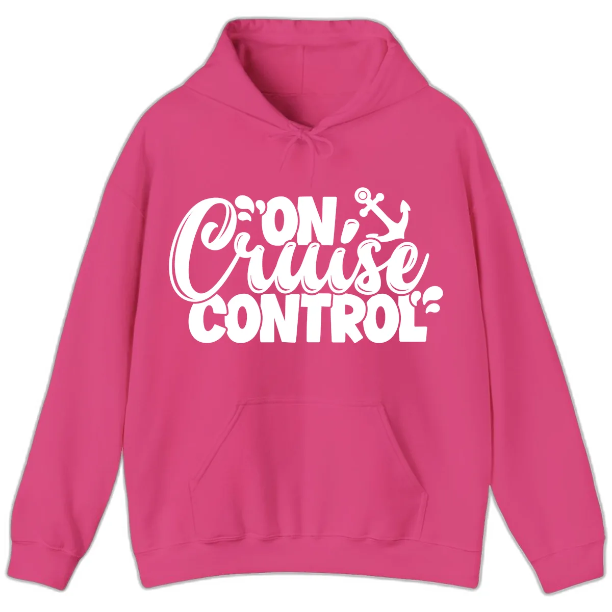On Cruise Control Typography Design Hoodie in Heliconia