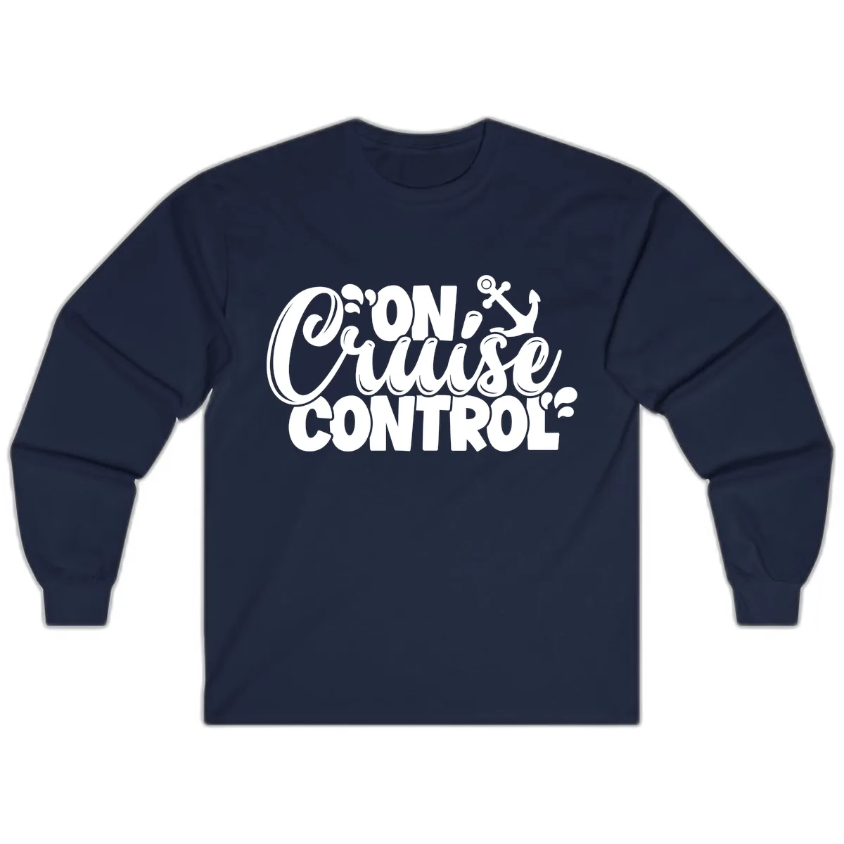 On Cruise Control Typography Design Long Sleeve in Navy