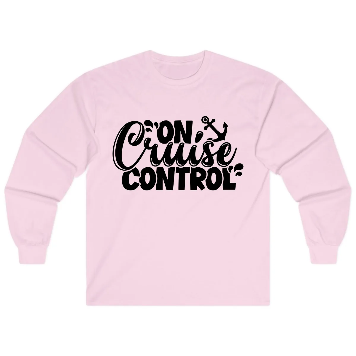On Cruise Control Typography Design Long Sleeve in Light Pink
