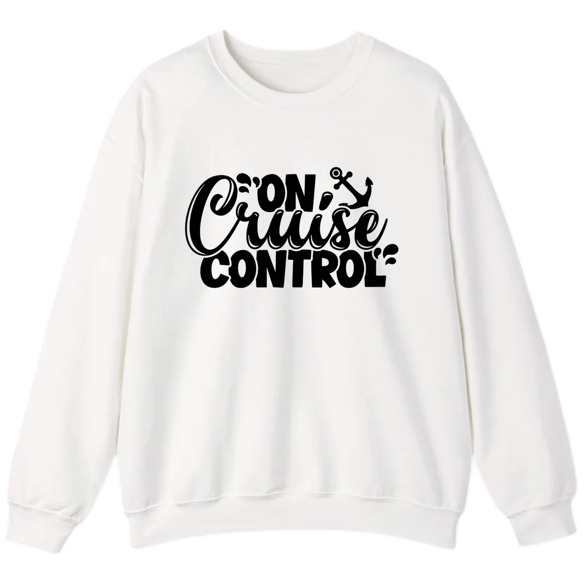 On Cruise Control Typography Design Sweatshirt in White