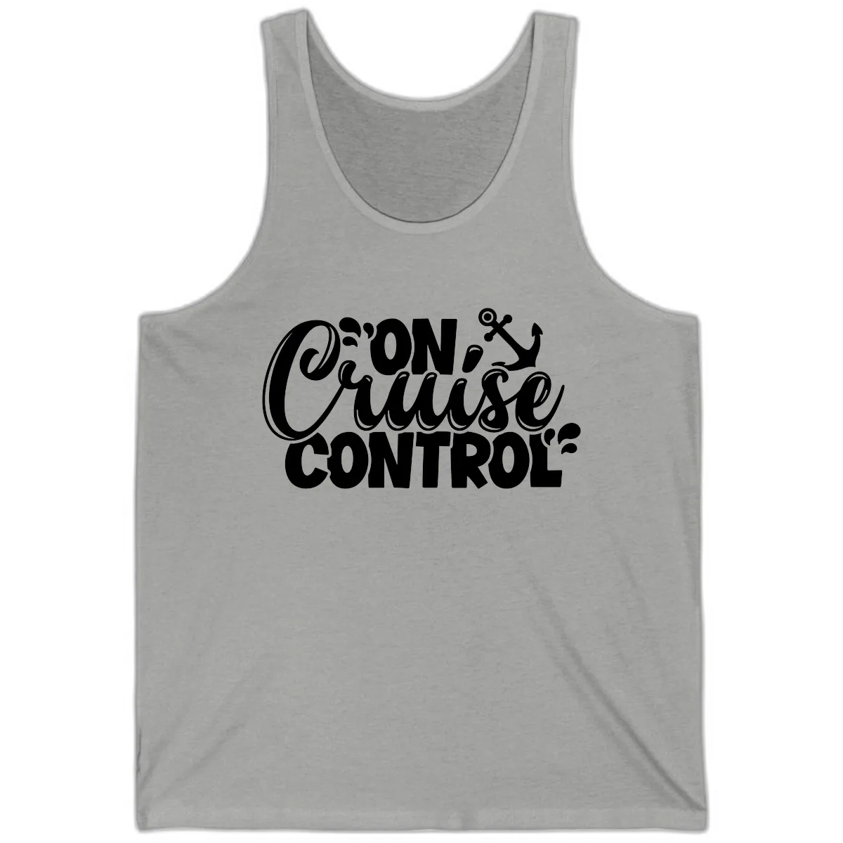 On Cruise Control Typography Design Tank in Athletic Heather