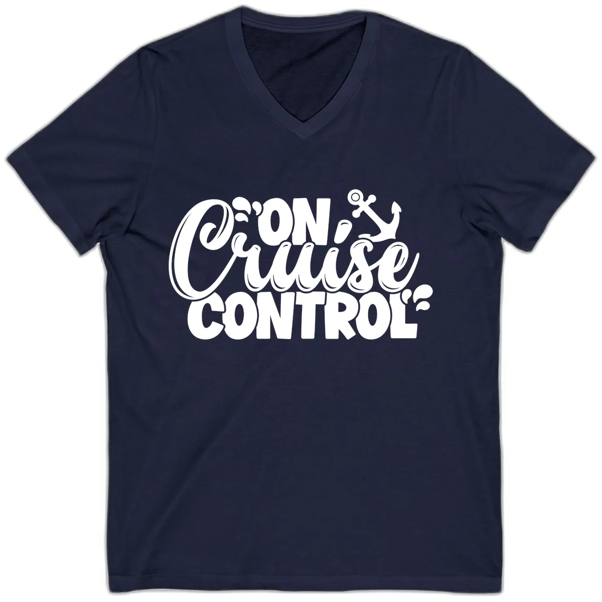 On Cruise Control Typography Design V-Neck in Navy
