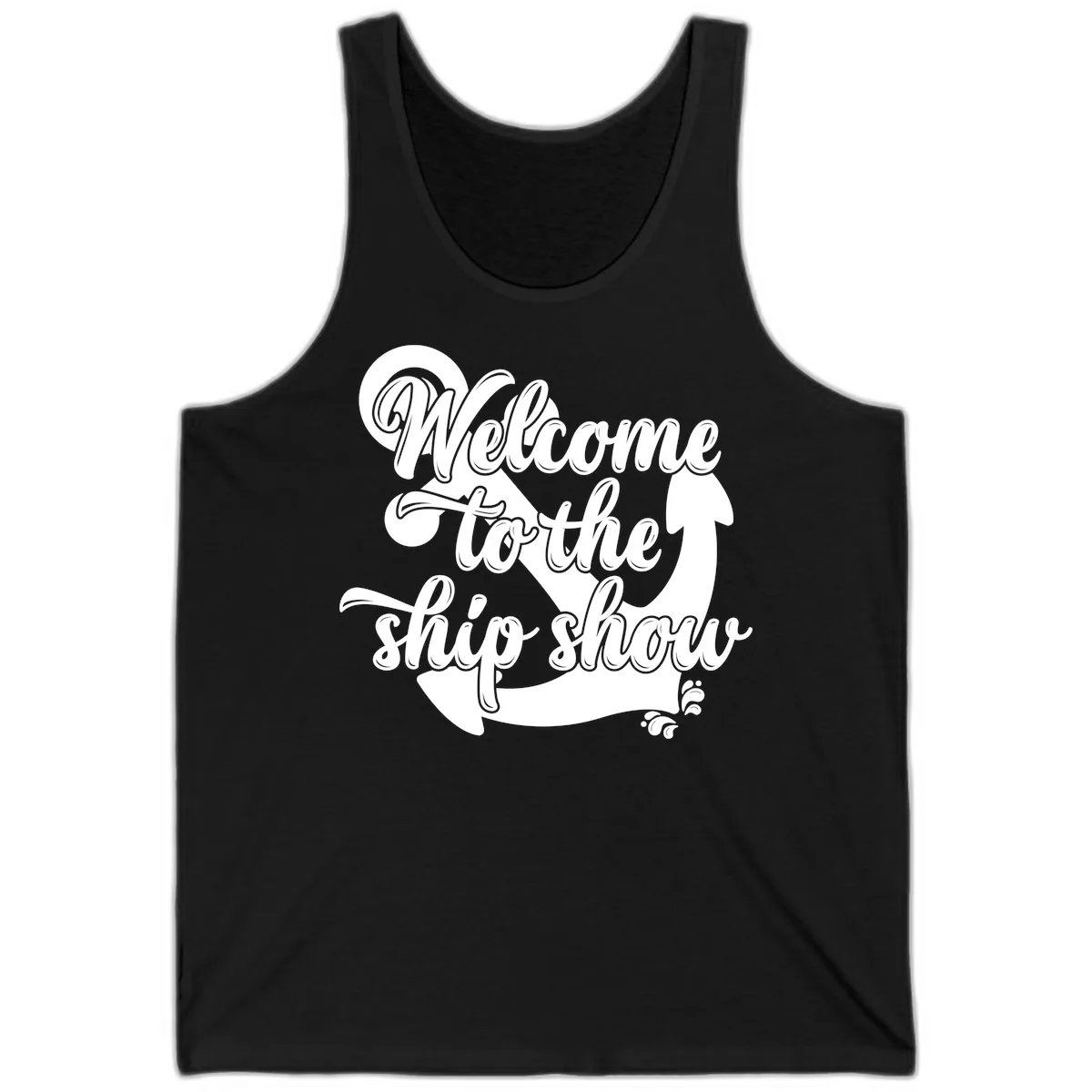 Welcome To The Ship Show Anchor Design Tank in Black