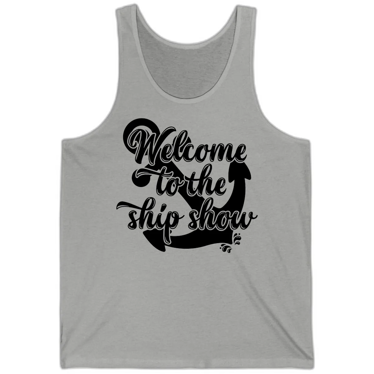 Welcome To The Ship Show Anchor Design Tank in Athletic Heather