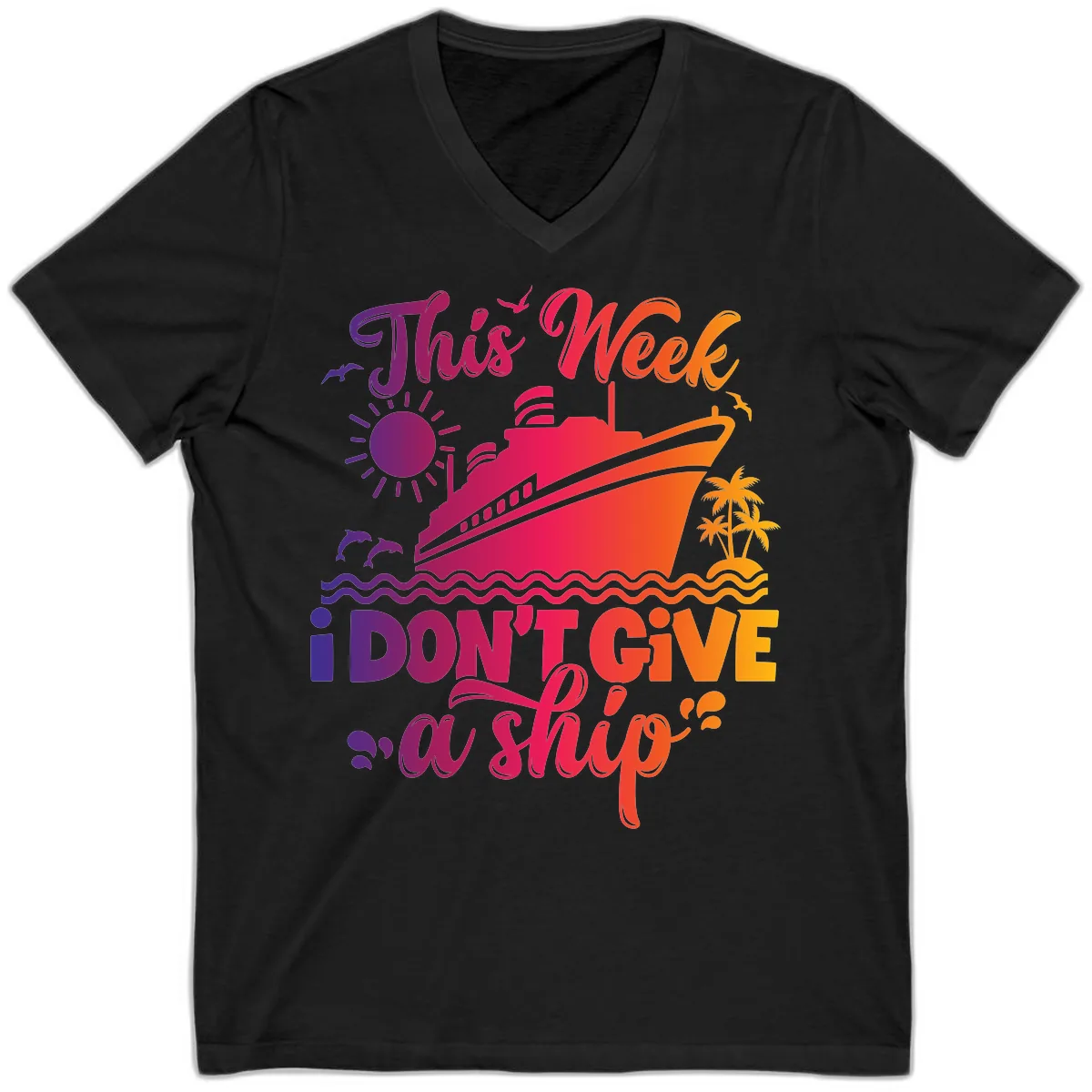 This Week I Don't Give A Ship V-Neck in Black