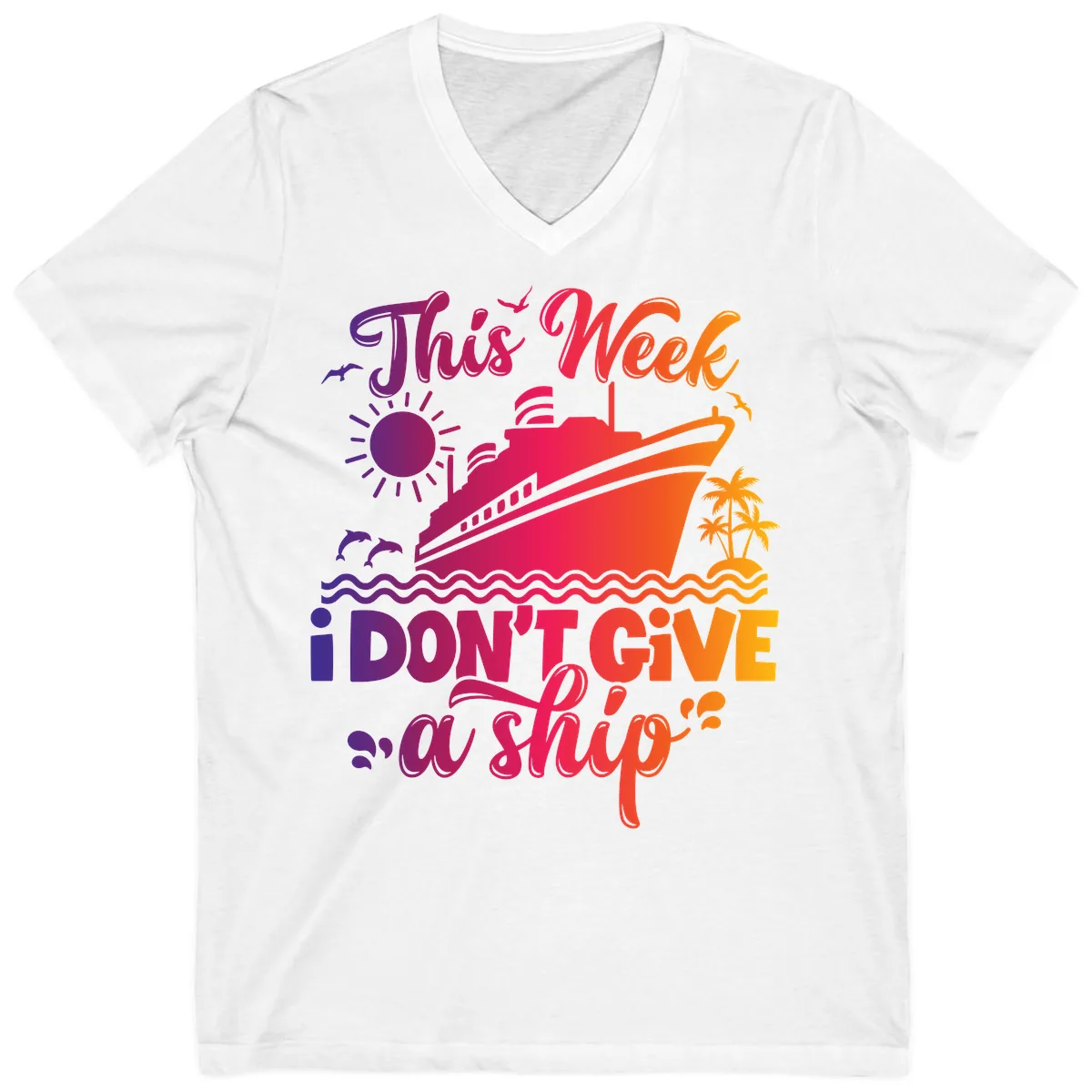 This Week I Don't Give A Ship V-Neck in White
