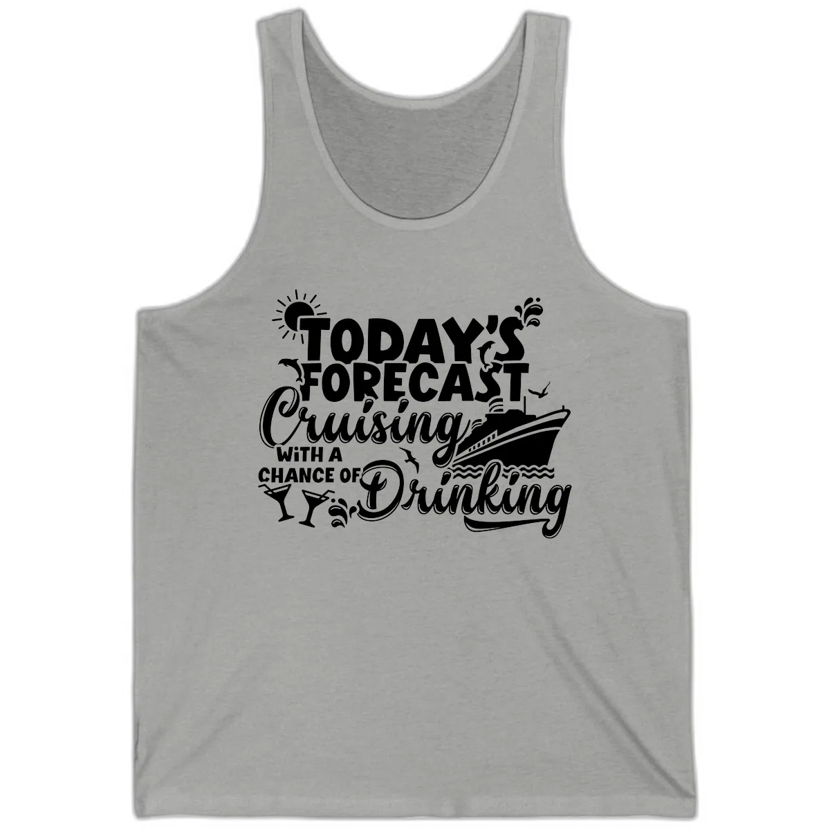 Today's Forecast Cruising And Drinking Tank in Athletic Heather