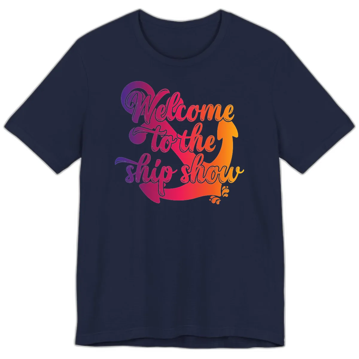 Welcome To The Ship Show Anchor Design Premium T-Shirt in Navy
