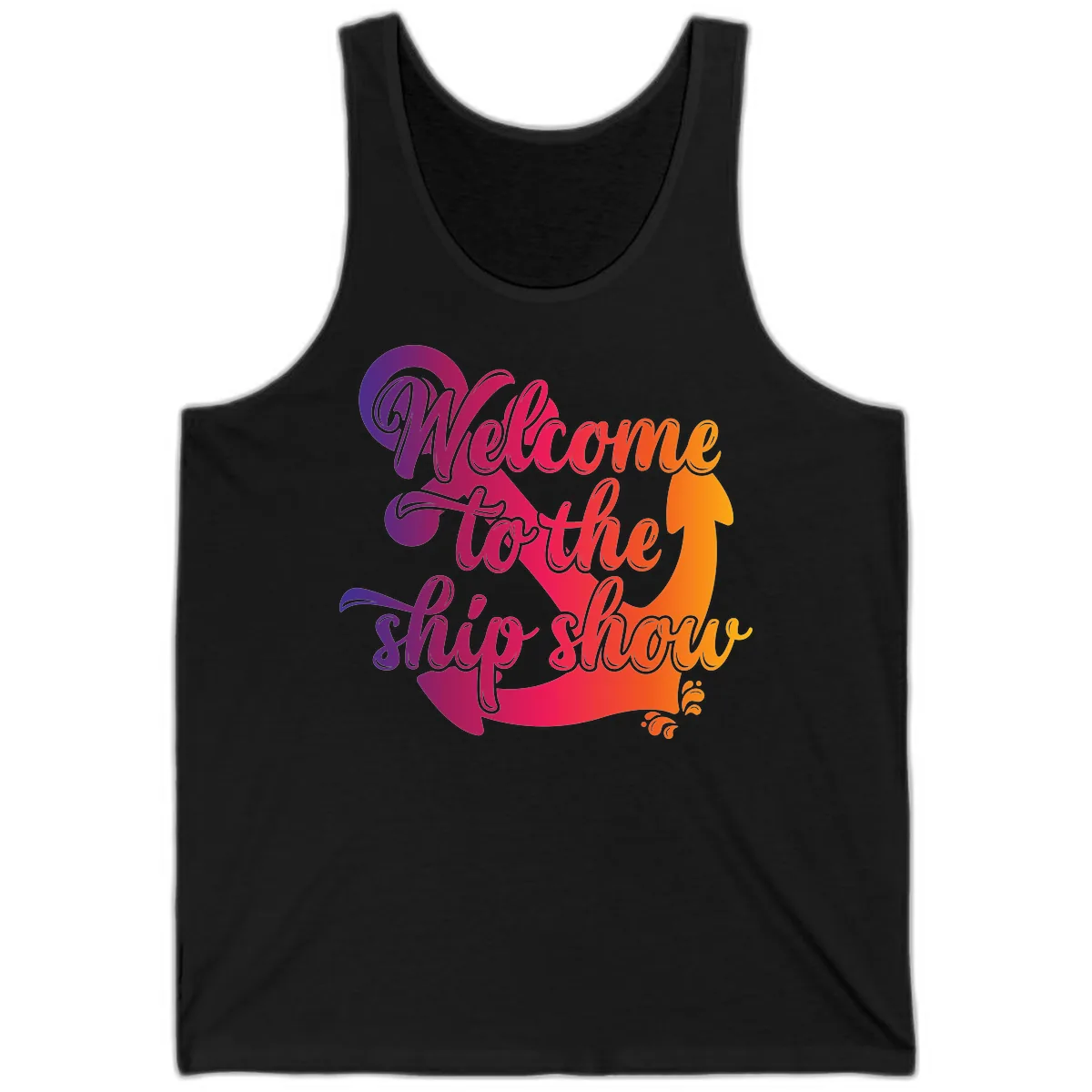 Welcome To The Ship Show Anchor Design Tank in Black