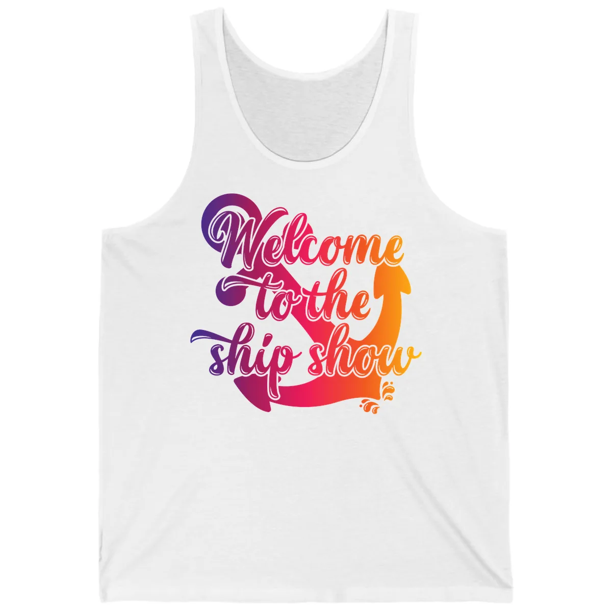 Welcome To The Ship Show Anchor Design Tank in White