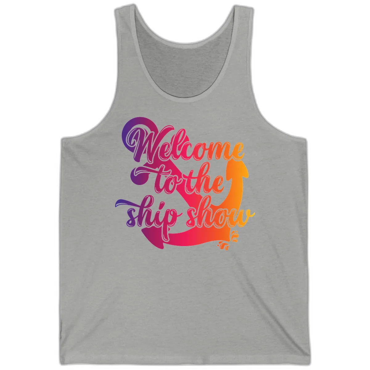 Welcome To The Ship Show Anchor Design Tank in Athletic Heather