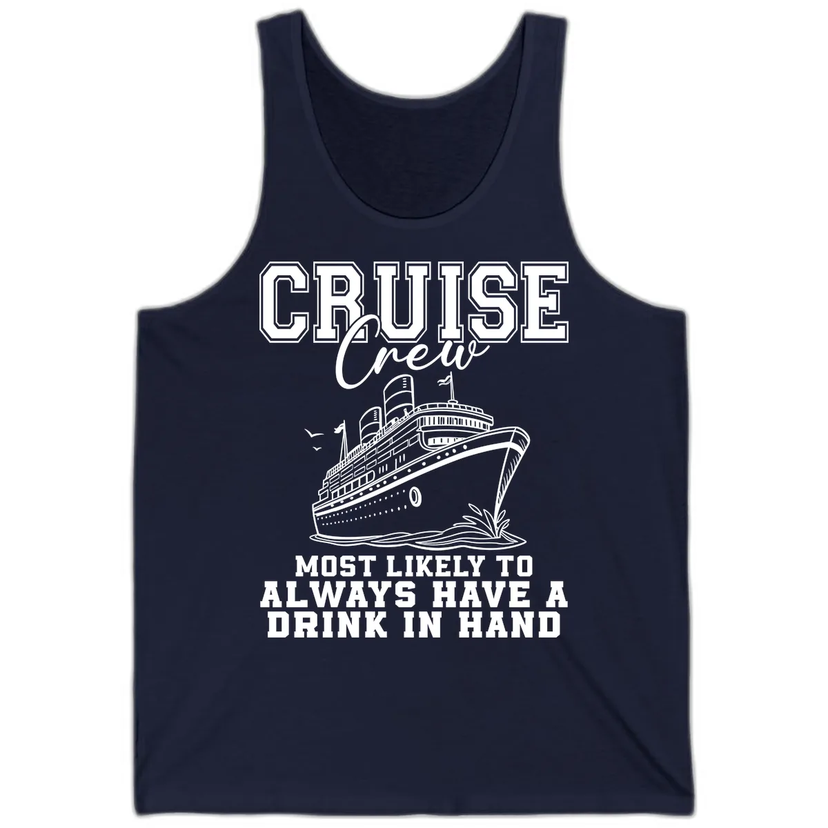 Cruise Crew Always Has A Drink Tank in Navy
