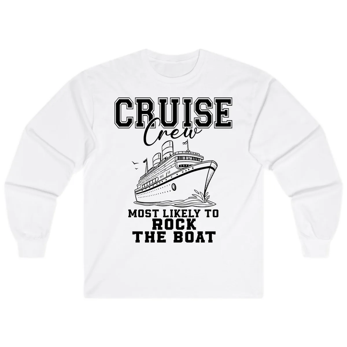 Cruise Crew Rock The Boat Long Sleeve in White