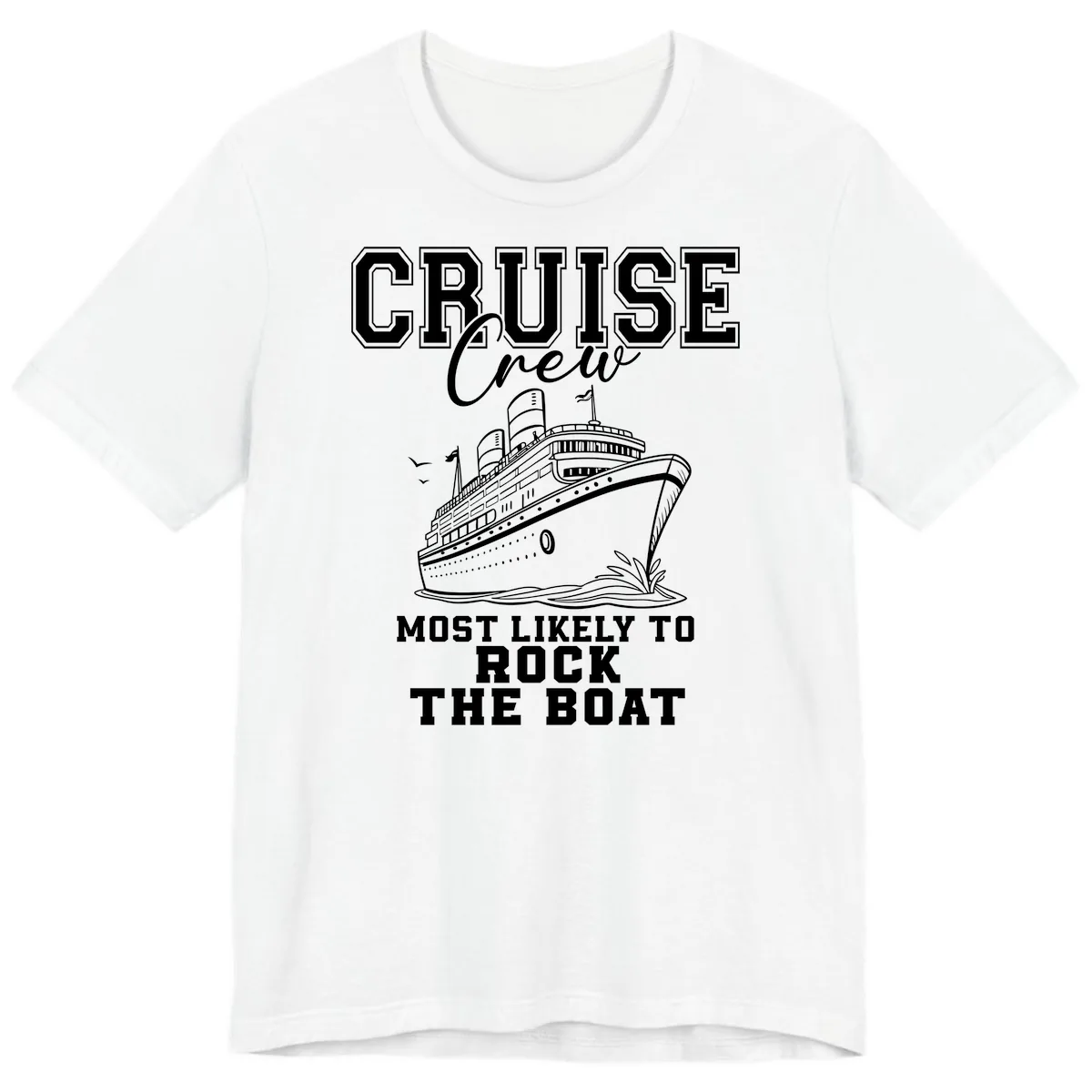 Cruise Crew Rock The Boat Premium T-Shirt in White