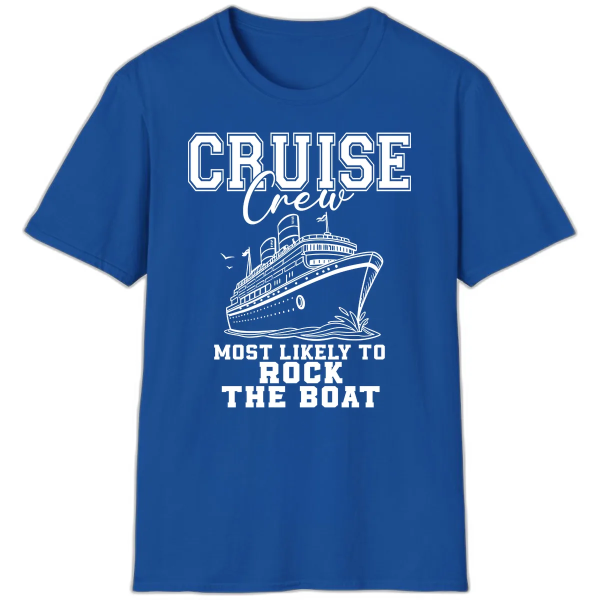Cruise Crew Rock The Boat T-Shirt in Royal