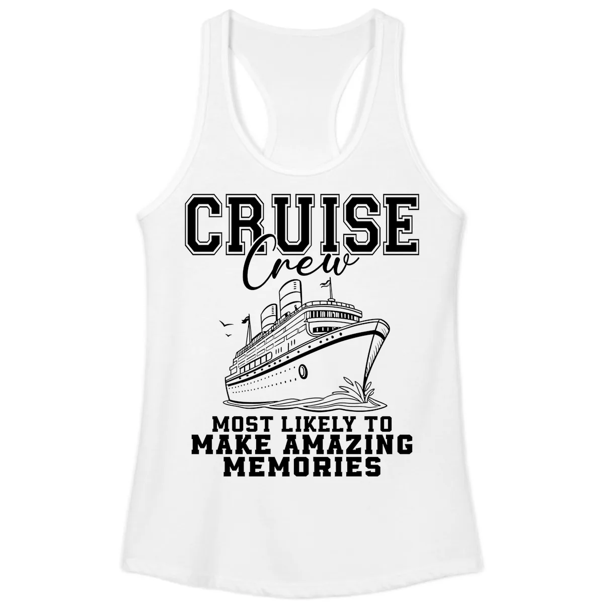 Cruise Crew Amazing Memories Ladies Tank in White