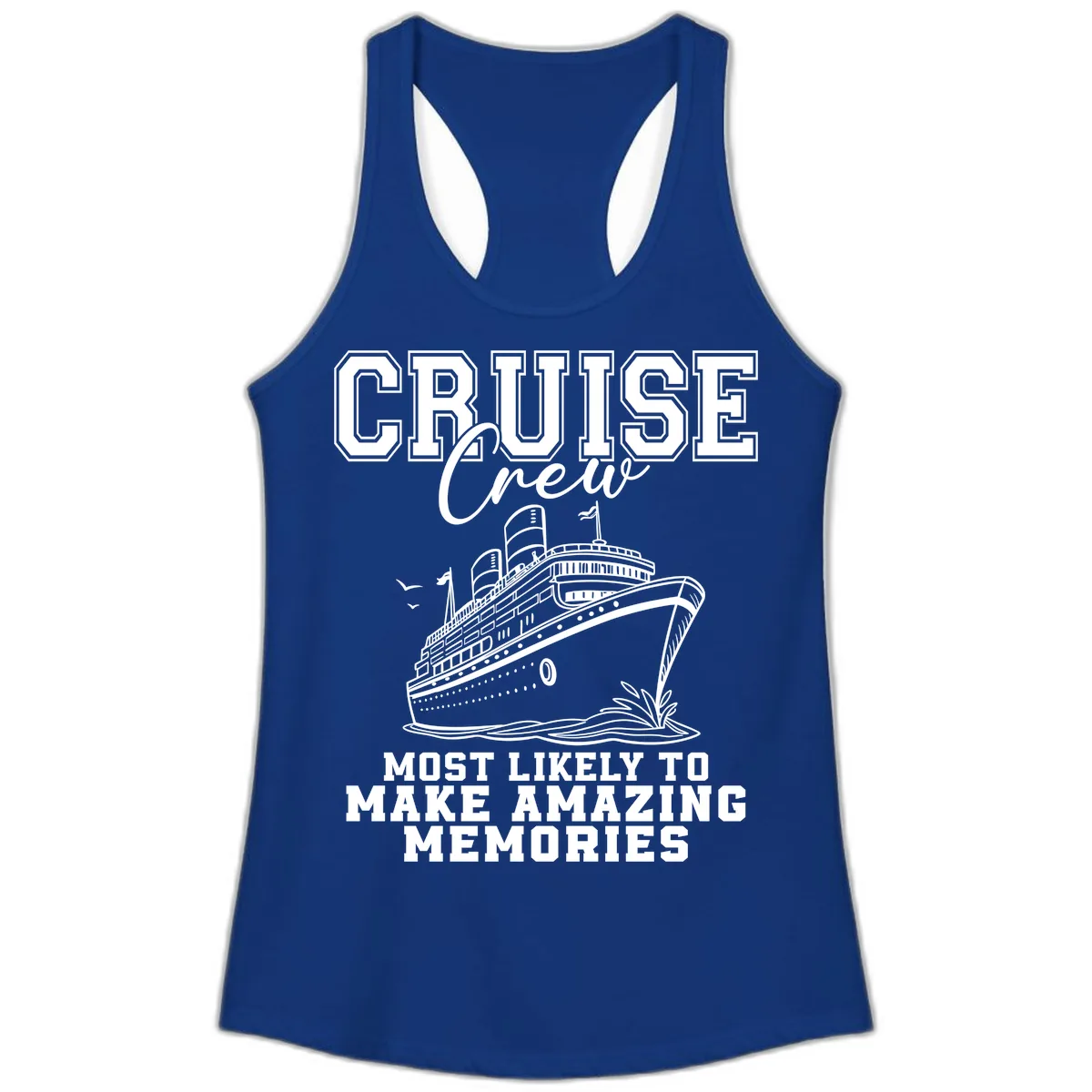 Cruise Crew Amazing Memories Ladies Tank in Solid Royal