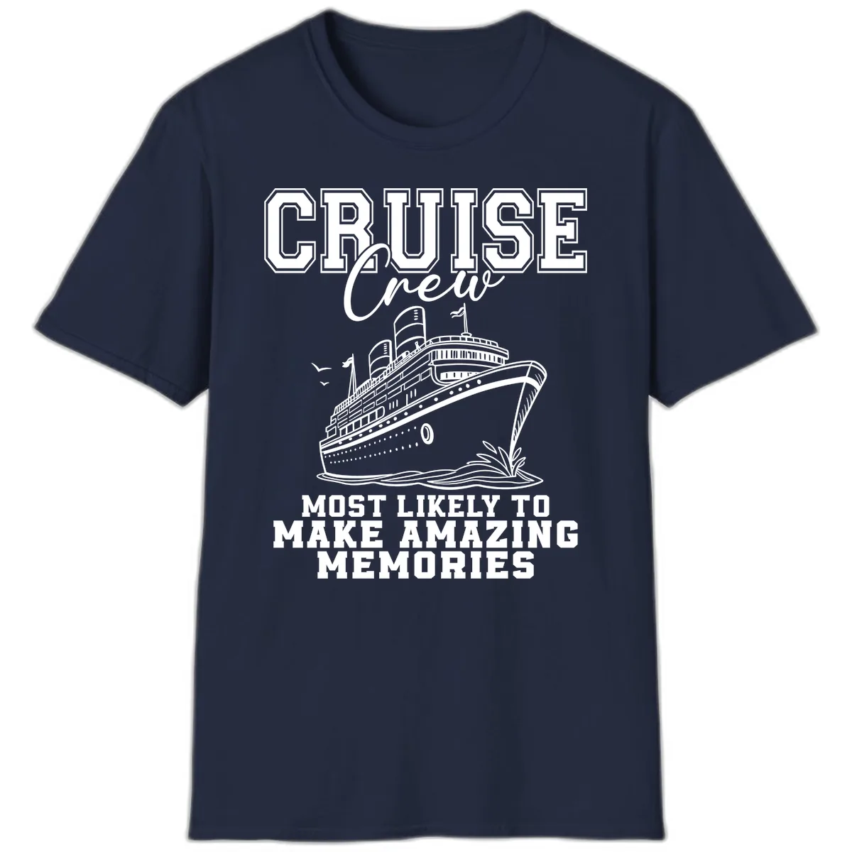 Cruise Crew Amazing Memories T-Shirt in Navy