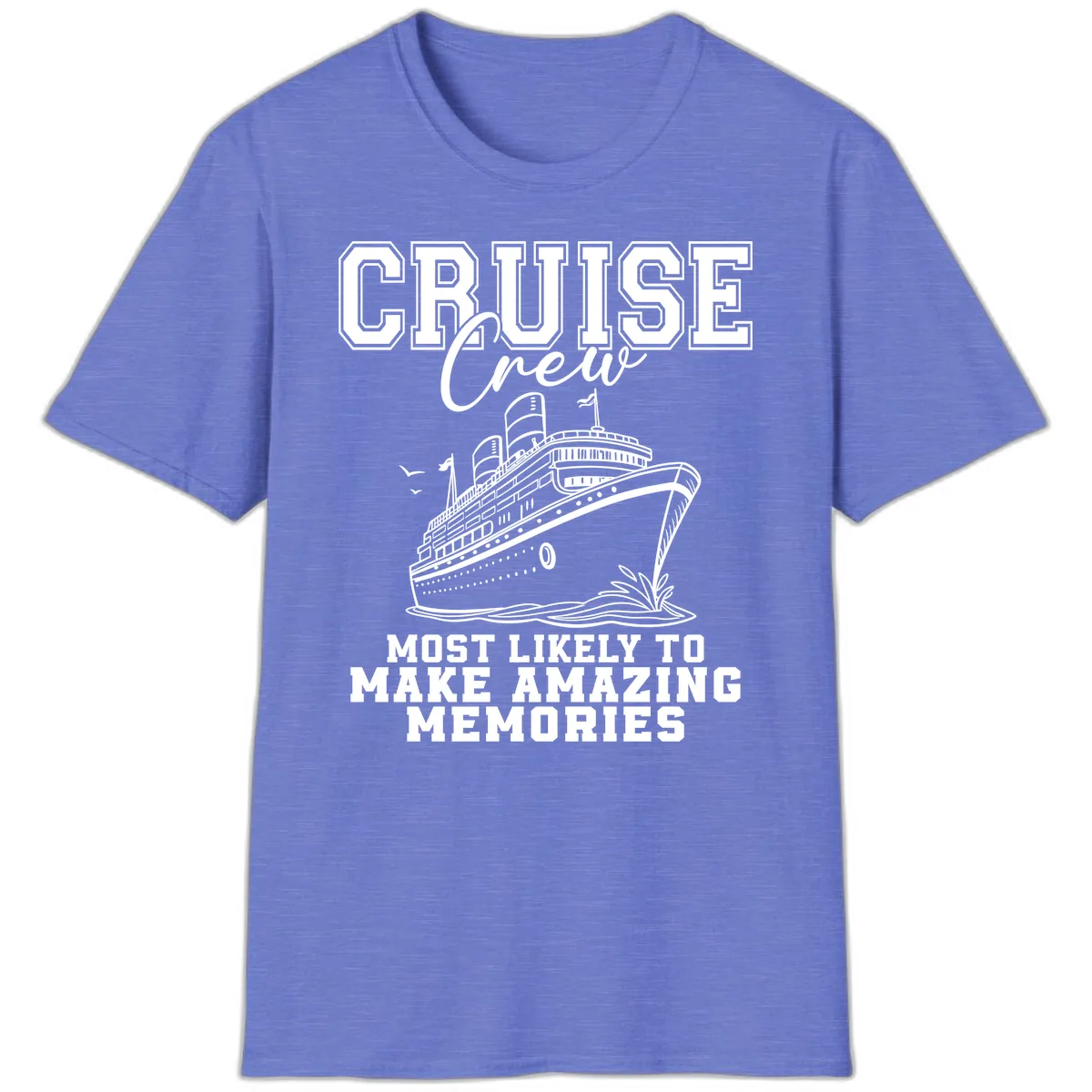 Cruise Crew Amazing Memories T-Shirt in Heather Royal