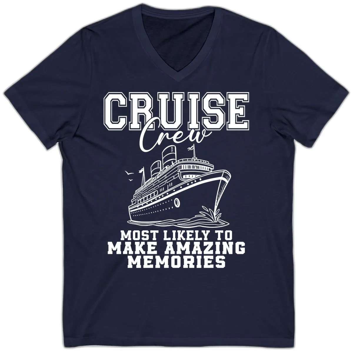 Cruise Crew Amazing Memories V-Neck in Navy