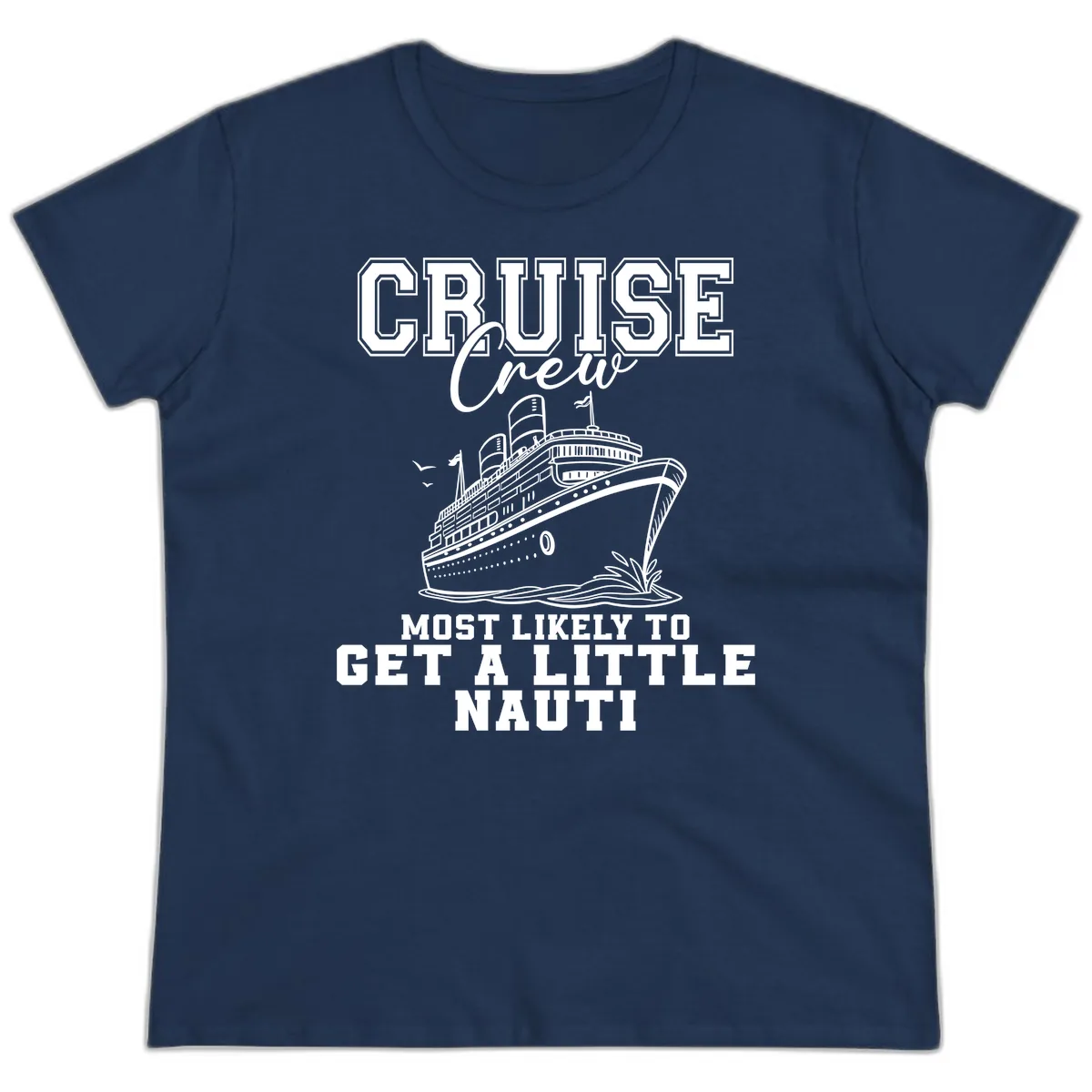 Cruise Crew Get Nauti Ladies Tee in Navy