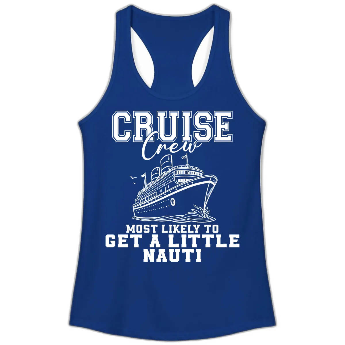 Cruise Crew Get Nauti Ladies Tank in Solid Royal
