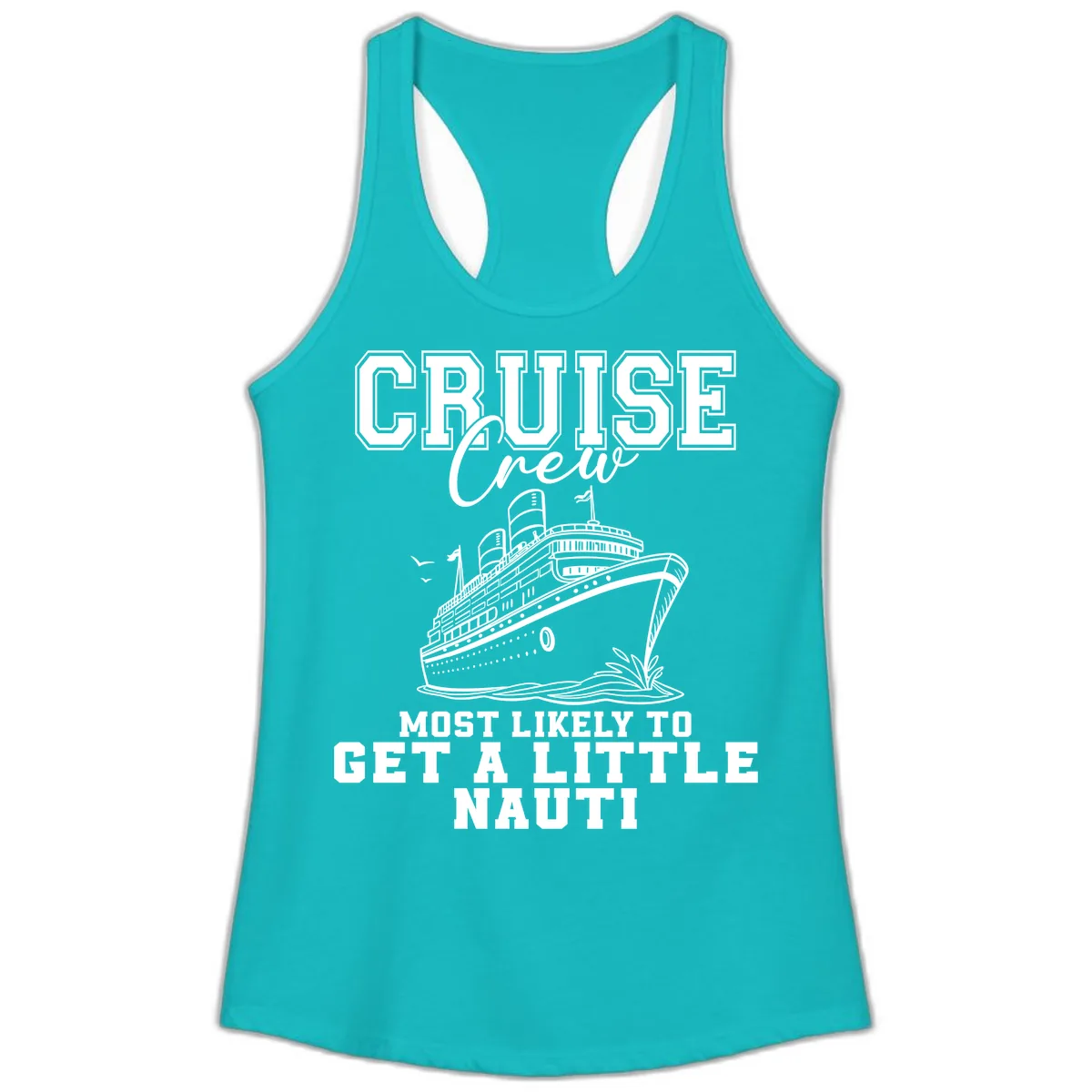 Cruise Crew Get Nauti Ladies Tank in Tahiti Blue