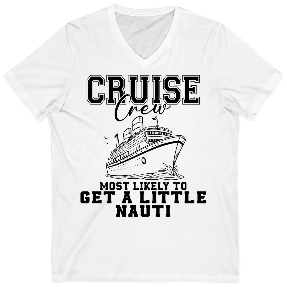 Cruise Crew Get Nauti V-Neck in White
