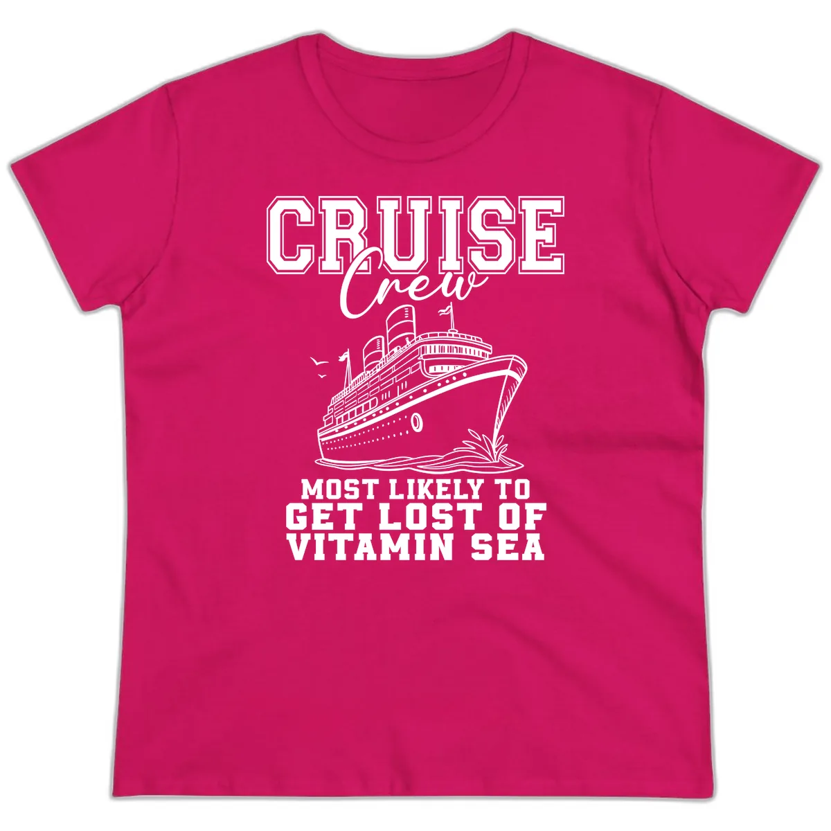 Most Likely To Get Lost Of Vitamin Sea Ladies Tee in Heliconia
