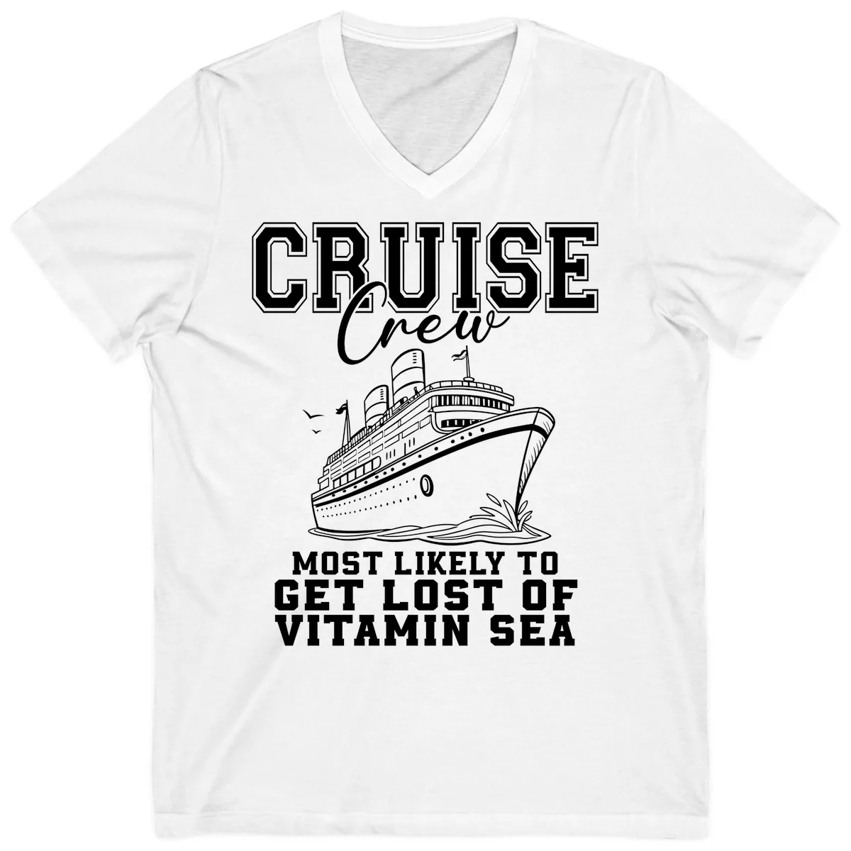 Most Likely To Get Lost Of Vitamin Sea V-Neck in White
