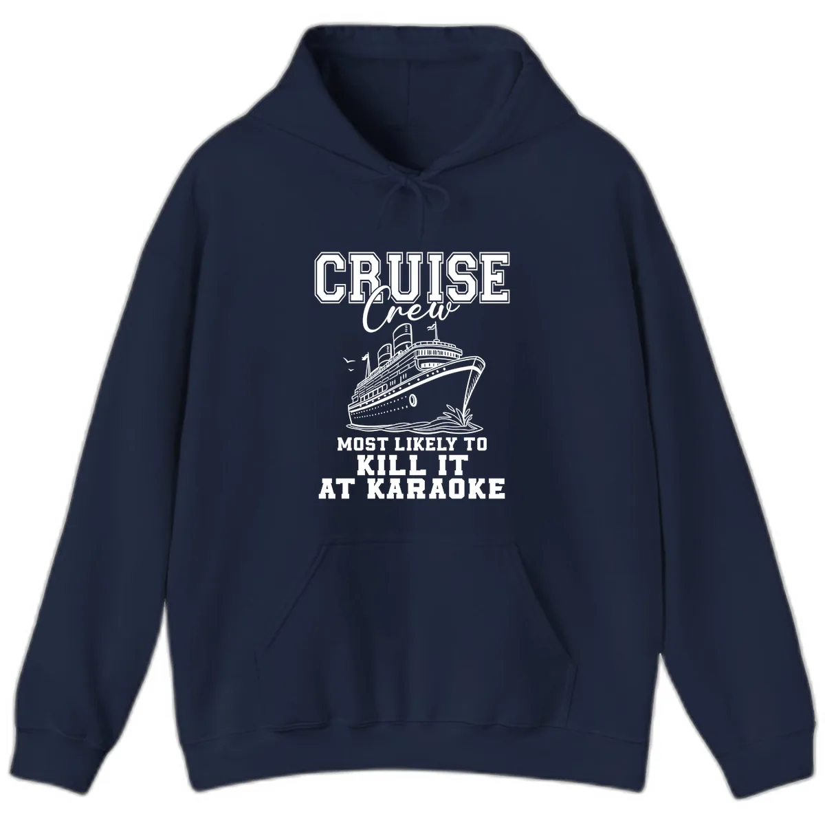 Cruise Crew Karaoke Champions Hoodie in Navy